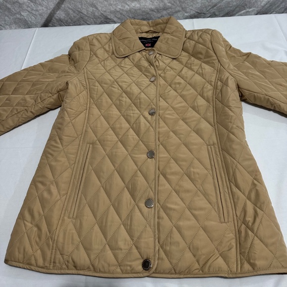 brown london fog jacket button down pocket bothsides size small - Picture 2 of 15